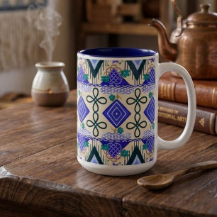 Boho Folk Art Two-Tone Coffee Mug
