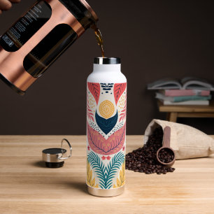 Boho Folk Art Water Bottle