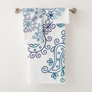 Boho Folk Pattern Bath Towel Set