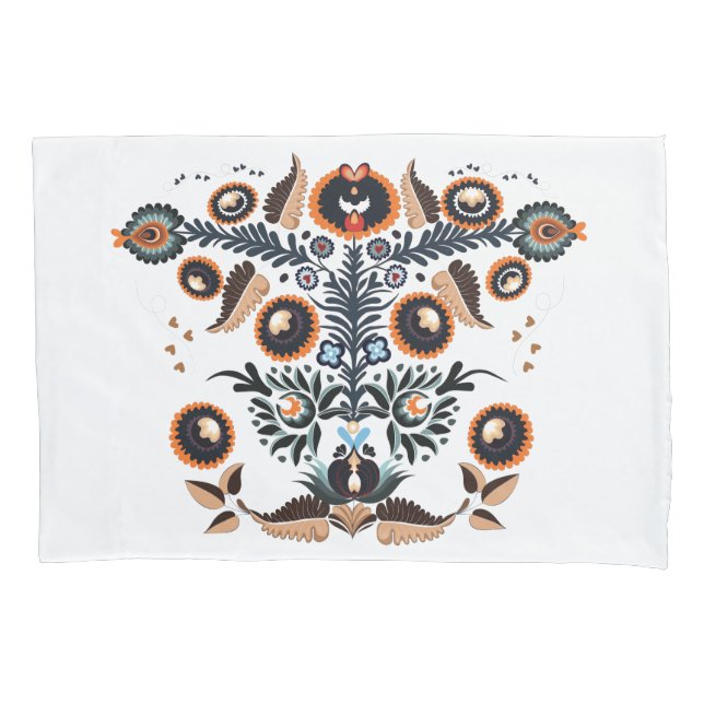 Boho Folk Pattern Pillowcase (Front)