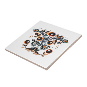 Boho Folk Pattern Tile