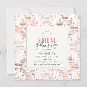 Boho Folk Textile Dusty Rose Bridal Shower Invitation