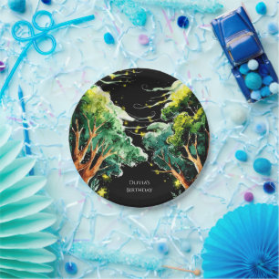 Boho Forest Woodland Birthday Paper Plate