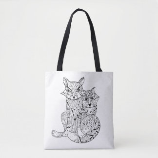 Boho Fox Doodle 2 Tote Bag