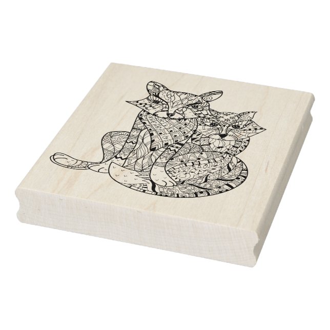 Boho Fox Doodle Rubber Stamp (Stamp)