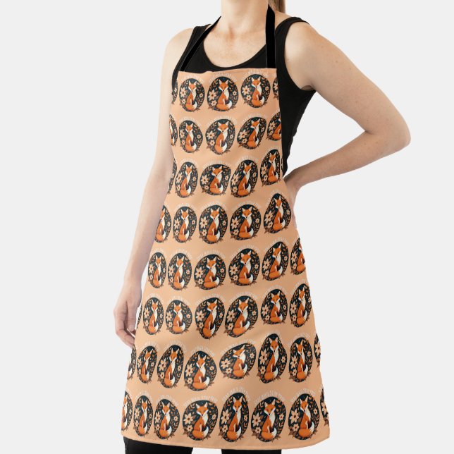 Boho Fox "Stay Wild, Stay Free" Woodland Design Apron (Insitu)