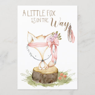 *~* Boho Fox Woodland Forest Feathers Arrow Invitation