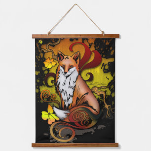 Boho Fox Woodland Wall Art in Warm Autumn
