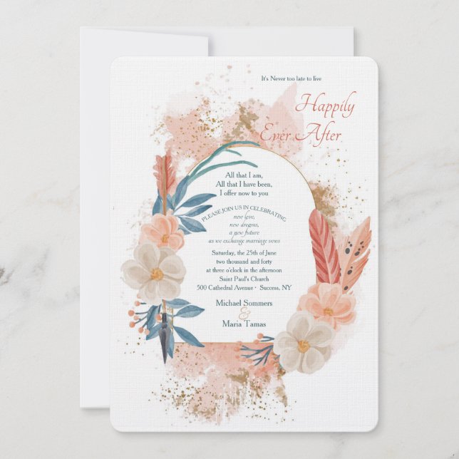 Boho Frame Second Wedding Invitation (Front)