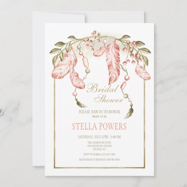 Boho Frame Shower Invitation (Front)