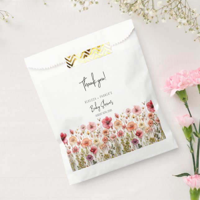 Boho fresh Flowers Baby Shower  Favour Bag (Sealed)