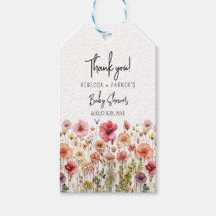 Boho fresh Flowers Baby Shower  Gift Tags