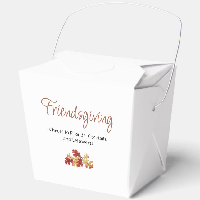 Boho Friendsgiving Modern Thanksgiving Leftovers Favor Box (Front)