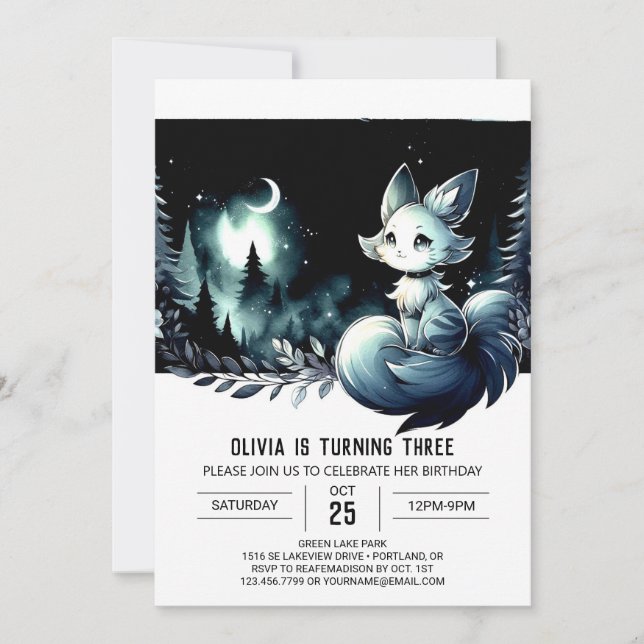 Boho Fun Cat Birthday Invitation (Front)