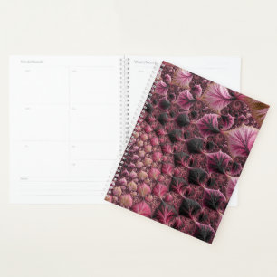 Boho Funky Eclectic Pink Black Abstract Fractal Planner