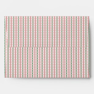 Boho Funky Retro Eclectic Pastel Christmas Stripe Envelope