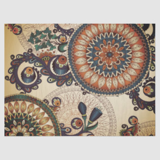 Boho Funky Trendy Retro Abstract Pattern Tissue Paper