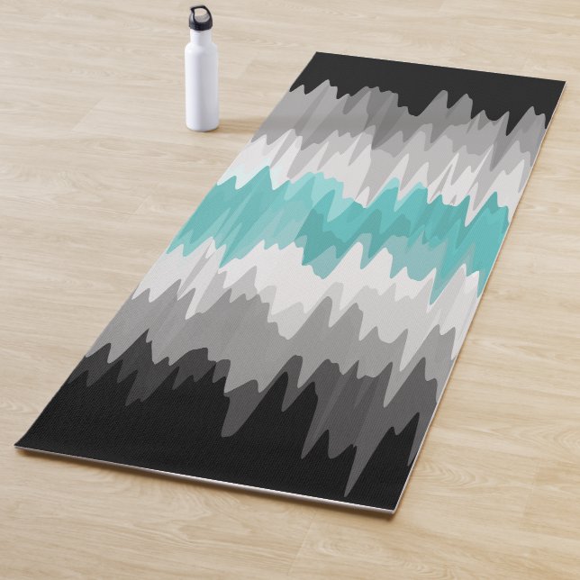 Boho Funky Wavy Abstract Libramaculine Pride Flag Yoga Mat (In Situ)