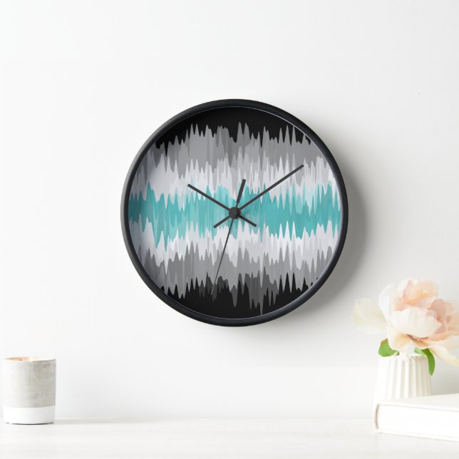 Boho Funky Wavy Abstract Libramasculine Pride Flag Clock (Home)
