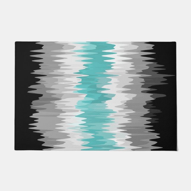 Boho Funky Wavy Abstract Libramasculine Pride Flag Doormat (Front)