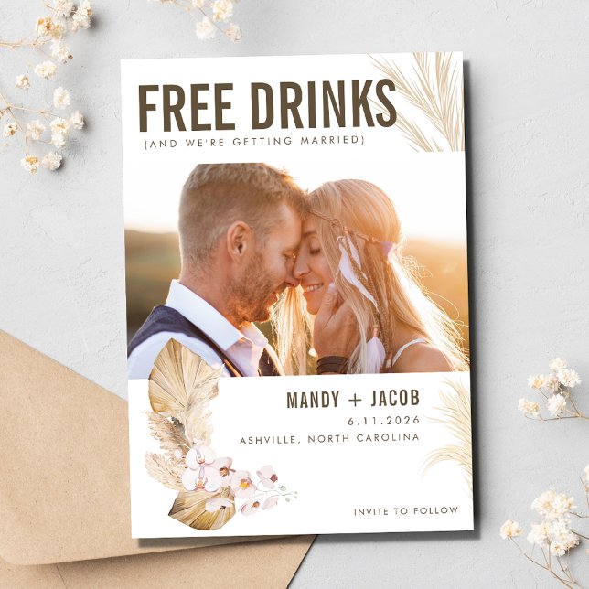 Boho Funny Photo Wedding Save the Date (Boho Funny Photo Wedding Save the Date)