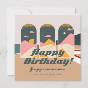Boho Futurdelic Personalized Birthday Flat Card
