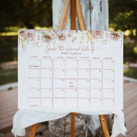 Boho garden floral Guess the due Date calendar