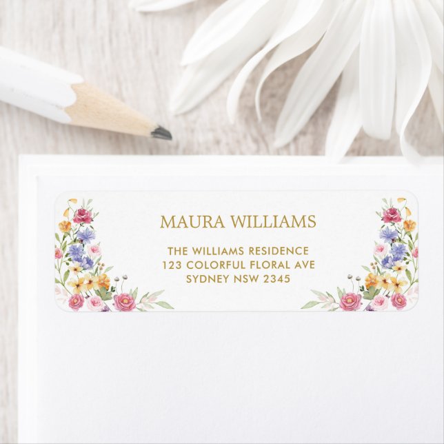 Boho Garden Flowers Mariage Party Adresse de retou (En situation)