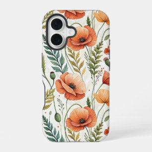 Boho Garden of Beautiful Poppies iPhone 16 Case