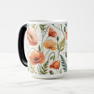 Boho Garden of Beautiful Poppies Magic Mug