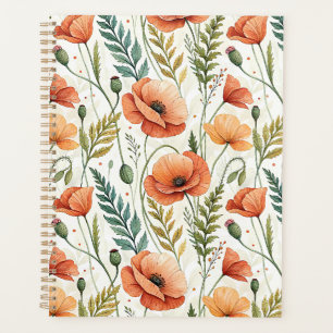 Boho Garden of Beautiful Poppies Planner