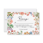 Boho Garden of Fleur sauvage Wedding Carte RSVP