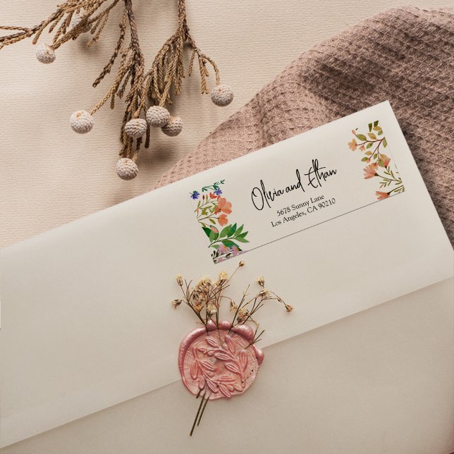 Boho Garden of Wildflower Return Address Label (Creator Uploaded)