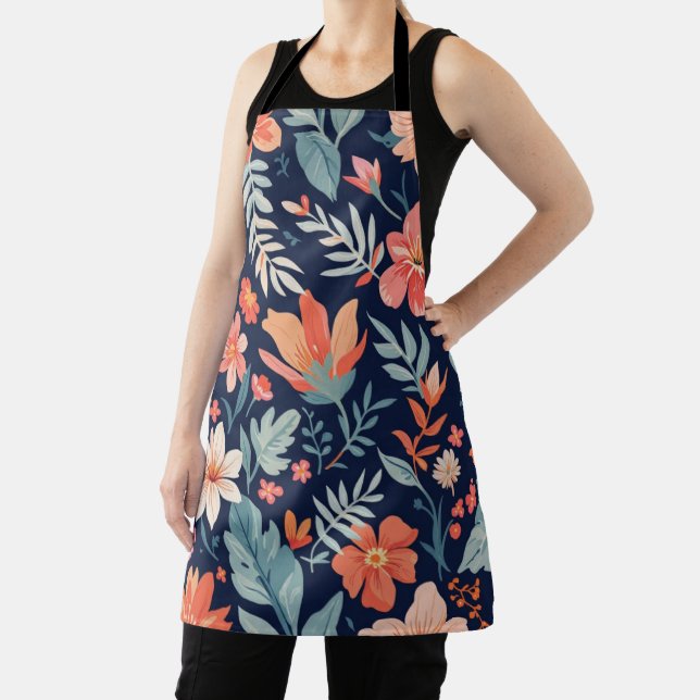 Boho Garden Whimsy – Floral Pattern Cooking Apron (Insitu)