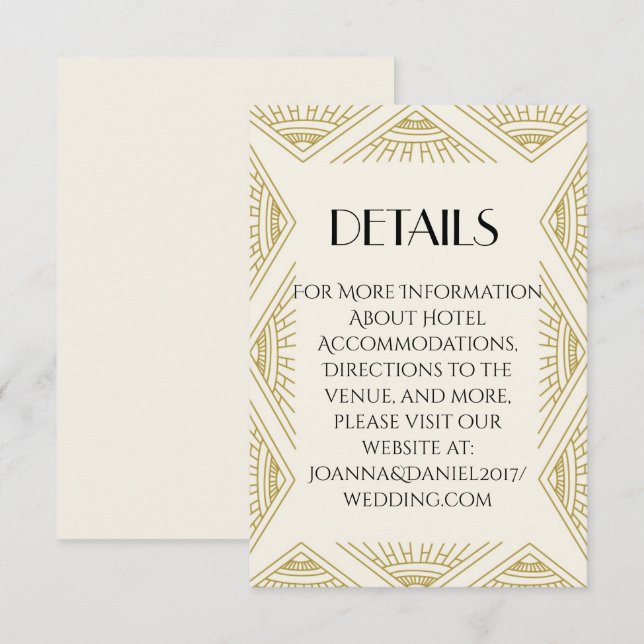 Boho Gatsby blank card (Front/Back)