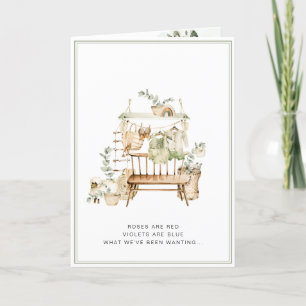 Boho Gender Neutral Pregnancy Announcement Card