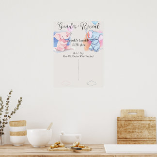 Boho Gender Reveal Gender Guess Game Voting Board Poster
