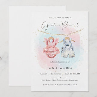 Boho Gender Reveal Invitation Neutral Baby
