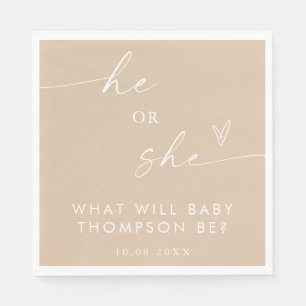 Boho Gender Reveal Paper Napkin Gender Neutral
