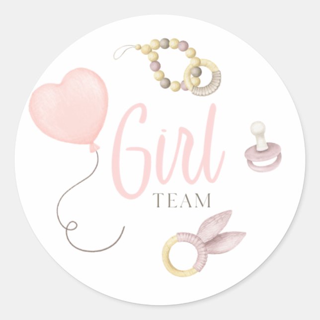 Boho Gender Team Girl Reveal Stickers  (Front)
