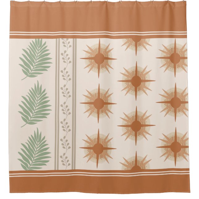 Boho Geo rideau de douche botanique (Devant)