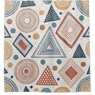 Boho Geometric Abstract Shapes Terracotta Pattern