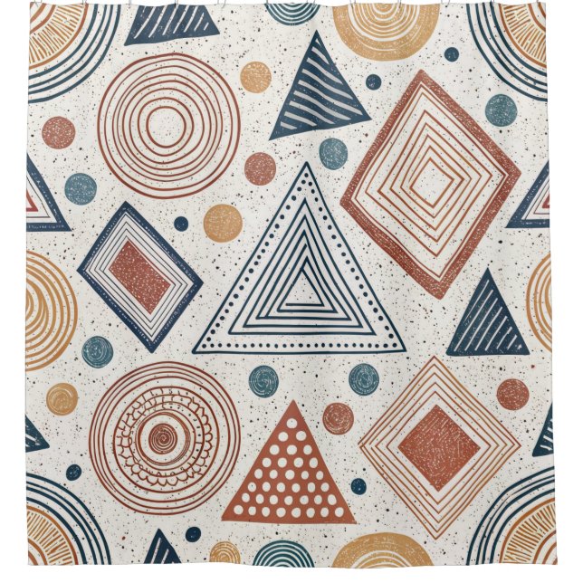 Boho Geometric Abstract Shapes Terracotta Pattern (Front)