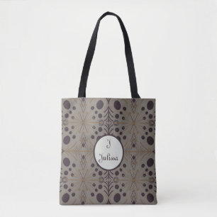 Boho Geometric Arrow Gray Personalized  Tote Bag