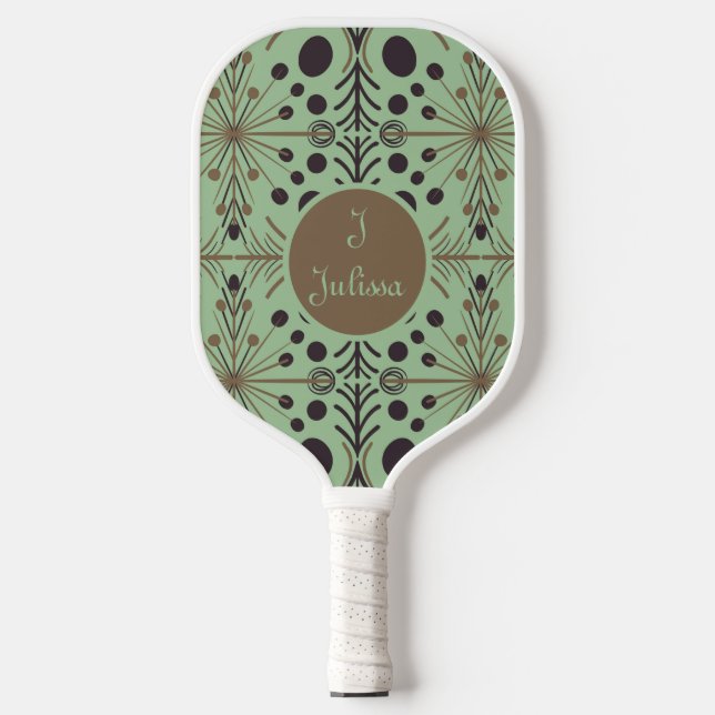 Boho Geometric Arrow Mint  Pickleball Paddle (Front)