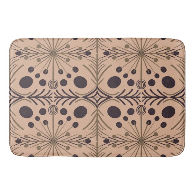 Boho Geometric Arrow Pastel Pattern Bath Mat (Front)