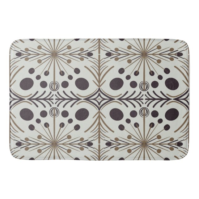 Boho Geometric Arrow White Pattern Bath Mat (Front)