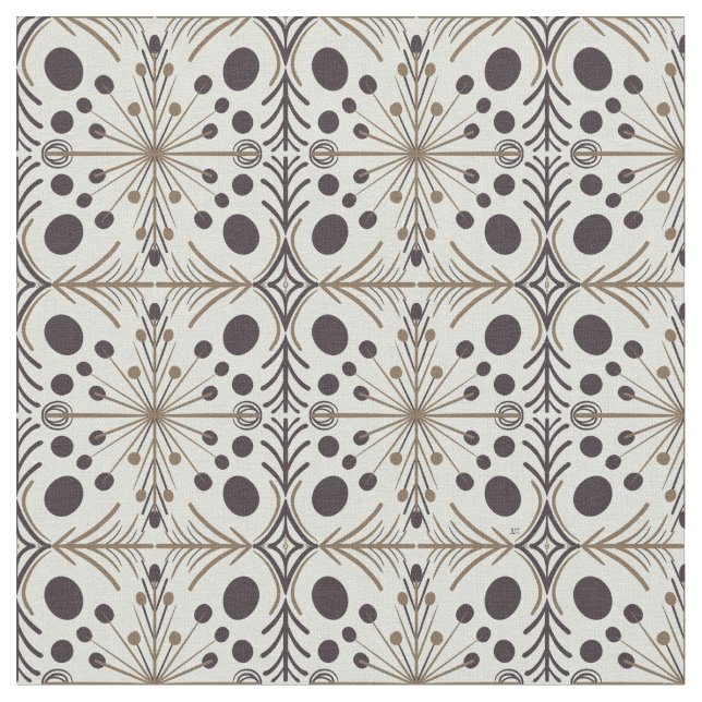 Boho Geometric Arrow White Pattern Fabric (Close Up)