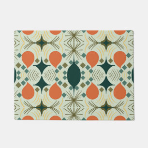 Boho Geometric Diamond Mint Pattern Doormat