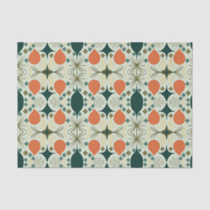 Boho Geometric Diamond Mint Pattern Tissue Paper